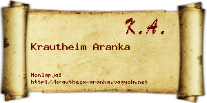 Krautheim Aranka névjegykártya